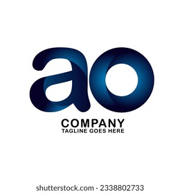 Symbol AO letter logo on white background, can be used for art companies, sports, etc