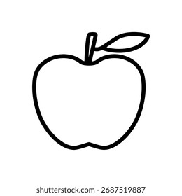 Símbolo de diseño de Ilustración vectorial de icono de contorno de manzana