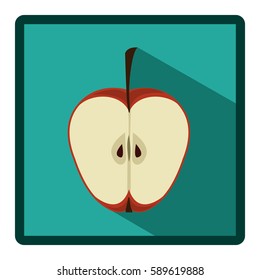 symbol apple split in half icon, vector illustration design image