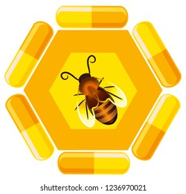 Symbol of application of bee products in medicine