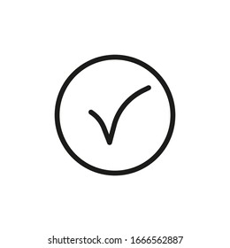 Símbolo de icono de la línea vectorial de aprobación