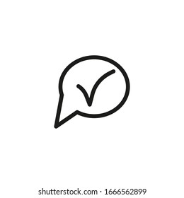 Symbol Of Approve Vector Line Icon