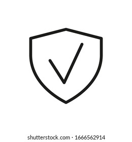 Símbolo de icono de la línea vectorial de aprobación