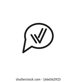 Symbol Of Approve Vector Line Icon