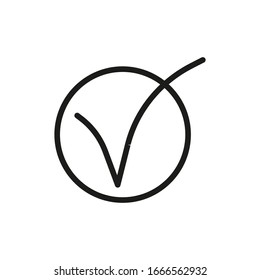 Símbolo de icono de la línea vectorial de aprobación