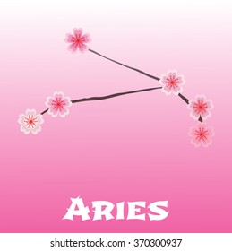 Symbol: Aries Zodiac Sign. Vector Illustration. EPS10