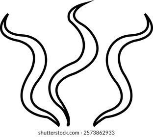 Symbol of aromas vector icon, Smell aroma sign. Hot vapor. Doodle Wavy Smoke lines symbol sketch style hand drawn, isolated on transparent background, used for hot tea, coffee, mobile apps, ui design