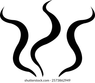 Symbol of aromas vector icon, Smell aroma sign. Hot vapor. Doodle Wavy Smoke lines symbol sketch style hand drawn, isolated on transparent background, used for hot tea, coffee, mobile apps, ui design