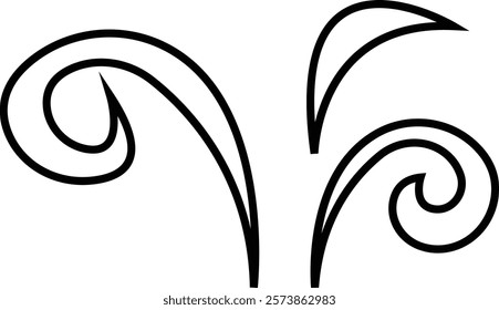 Symbol of aromas vector icon, Smell aroma sign. Hot vapor. Doodle Wavy Smoke lines symbol sketch style hand drawn, isolated on transparent background, used for hot tea, coffee, mobile apps, ui design