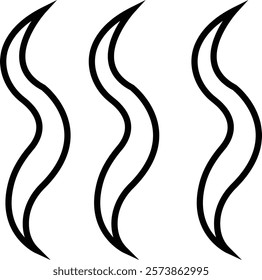 Symbol of aromas vector icon, Smell aroma sign. Hot vapor. Doodle Wavy Smoke lines symbol sketch style hand drawn, isolated on transparent background, used for hot tea, coffee, mobile apps, ui design