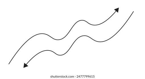 Symbol of arrows going and coming back. Going up and down. Vector eps10