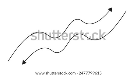 Symbol of arrows going and coming back. Going up and down. Vector eps10