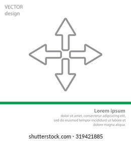 symbol arrows vector, line icon