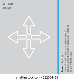 symbol arrows vector, line icon