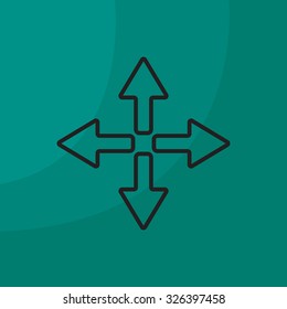 symbol arrows vector, line icon