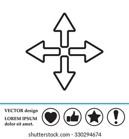symbol arrows vector, line icon