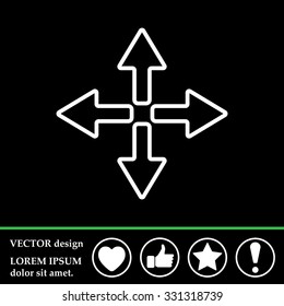 symbol arrows vector, line icon