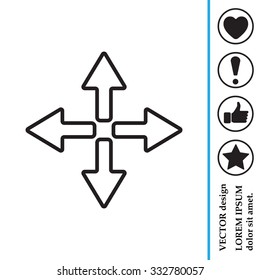 symbol arrows vector, line icon