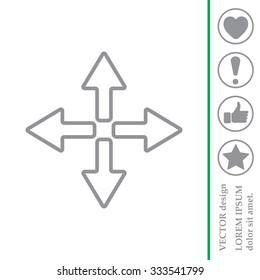 symbol arrows vector, line icon