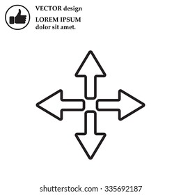 symbol arrows vector, line icon
