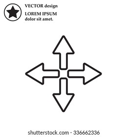 symbol arrows vector, line icon