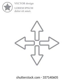 symbol arrows vector, line icon