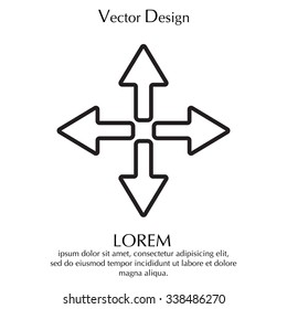 symbol arrows vector, line icon