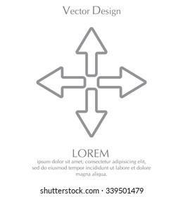 symbol arrows vector, line icon