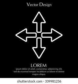 symbol arrows vector, line icon