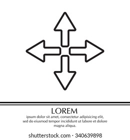 symbol arrows vector, line icon