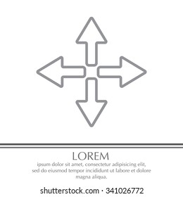symbol arrows vector, line icon