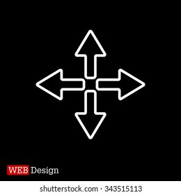 symbol arrows vector, line icon