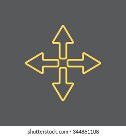 symbol arrows vector, line icon