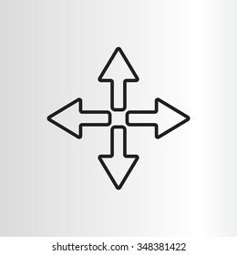symbol arrows vector, line icon