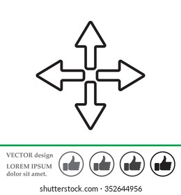symbol arrows vector, line icon