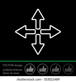 symbol arrows vector, line icon