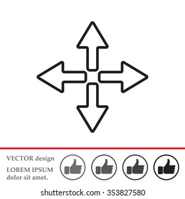 symbol arrows vector, line icon