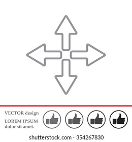 symbol arrows vector, line icon