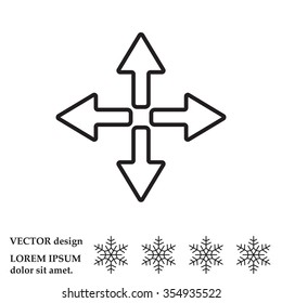 symbol arrows vector, line icon
