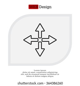 symbol arrows vector, line icon