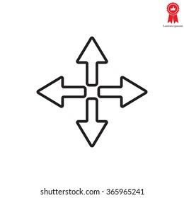 symbol arrows vector, line icon