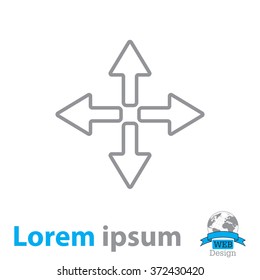 symbol arrows vector, line icon