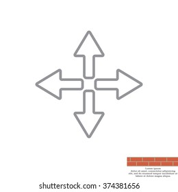 symbol arrows vector, line icon