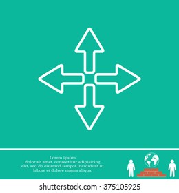 symbol arrows vector, line icon