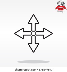 symbol arrows vector, line icon