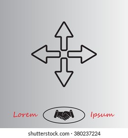 symbol arrows vector, line icon