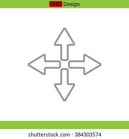 symbol arrows vector, line icon