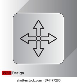 symbol arrows vector, line icon