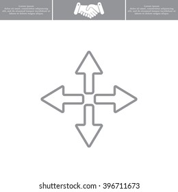 symbol arrows vector, line icon