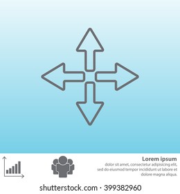 symbol arrows vector, line icon